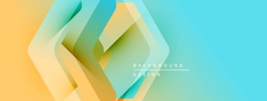 Soyut geometrik katmanlar canlı bir değişim etkisi yaratır. Üst üste binen şekiller derinliği gösteriyor, modern tasarım estetiği. Hafif, havadar kompozisyon.