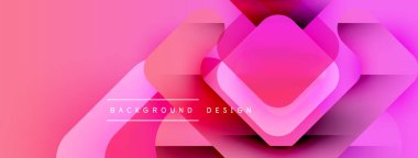 Soyut pembe arka plan. Üst üste binen katmanlar dinamik görsel efekt yaratır. Modern tasarım öğeleri akıcılık ve yenilik önerir.