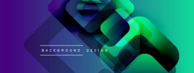Soyut geometrik şekiller örtüşür, canlı bir değişim etkisi yaratır. Mor, yeşil renkler tasarımda baskın. Modern, dinamik kompozisyon.