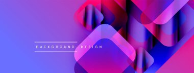 Soyut canlı katmanlar dinamik bileşim yaratır. Mavi, mor, pembe renkler kusursuz bir şekilde harmanlanır. Modern tasarım elementleri akıcılık ve derinlik öneriyor.