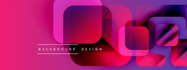 Soyut geometrik şekiller örtüşüyor, canlı pembe, mor renkler yaratıyor. Arkaplan ve pankartlar için uygun modern tasarım ögesi.