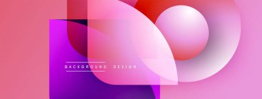 Soyut pembe mor tasarım. Üst üste binen şekiller modern görsel efektler yaratır. Değişik renklerde minimalist bir stil. Arkaplan ögesi.