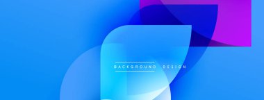 Soyut mavi arkaplan. Üst üste binen şekiller dinamik görsel efekt yaratır. Modern tasarım elementleri temiz estetik sunar.