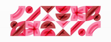 Soyut pembe şekiller tekrar eder, geometrik desen yaratır. Yumuşak eğimli minimalist tasarım, temiz çizgiler. Modern estetik.