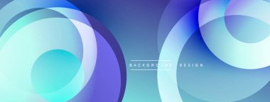Soyut mavi tasarım, üst üste binen daireler, gradyanlar. Modern estetik, afişler ve arka planlar için uygun. Yumuşak geçişler görsel derinlik yaratır.