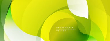Soyut arkaplan. Pürüzsüz kıvrımlar, canlı sarı, yeşil renkler modern tasarım yaratır. Yumuşak eğimler, akışkan şekiller.