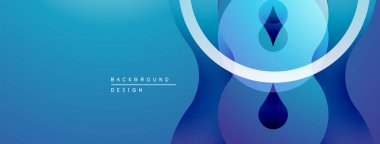 Soyut mavi arkaplan. Pürüzsüz gradyanlar akışkan şekiller, modern tasarım elementleri yaratır. Minimalist kompozisyon, temiz estetik.