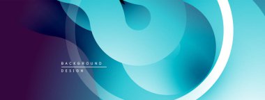 Soyut sıvı şekilleri, canlı maviler, morlar. Modern tasarım, düzgün eğimler, dairesel elementler dinamik bileşim oluşturur.