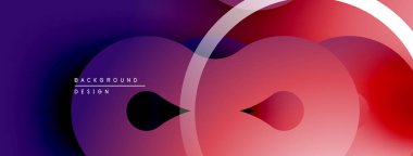 Soyut sıvı şekiller harmanlanır, canlı mor, kırmızı gradyanlar yaratır. Modern tasarım hareketi, enerjiyi, görsel ilgiyi çağrıştırıyor.