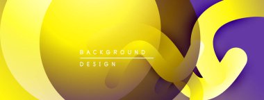 Soyut sıvı şekiller, sarı, mor renkler. Modern tasarım, gradyan etkisi, dinamik kompozisyon. Minimalist tarz, pürüzsüz geçişler.