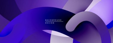 Soyut mor tasarım. Pürüzsüz şekiller örtüşür, dinamik görsel akış yaratır. Renkler derinlik sunar, modern estetik.