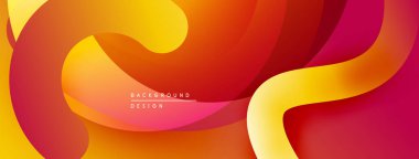Soyut sıvı şekilleri, canlı gradyanlar. Sıcak renkler kompozisyona hakim, dinamik görsel akış yaratır. Modern tasarım ögesi.