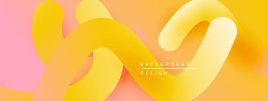 Soyut sıvı şekilleri, canlı gradyanlar. Pembe, sarı renkler düzgün bir şekilde harmanlanarak dinamik görsel akış yaratır. Modern tasarım ögesi.