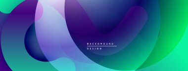 Soyut akışkan şekiller harmanlanarak, canlı bir arkaplan oluşturur. Modern tasarım serin, sıcak renk geçişlerini kullanır.