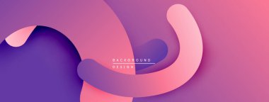 Soyut sıvı şekiller, canlı mor, pembe renkler. Modern tasarım, katmanlı etki, pürüzsüz gradyanlar dinamik bileşim oluşturur.