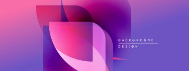 Soyut eğim arkaplanı. Üst üste binen şekiller dinamik görsel efekt yaratır. Mor, pembe renkler kompozisyona hakim. Modern tasarım ögesi.