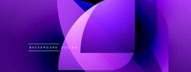Soyut mor eğimli şekiller çakışıyor. Modern tasarım, dinamik görsel etki yaratan pürüzsüz geçişler içerir. Arkaplan metni arkaplan tasarımı okur.