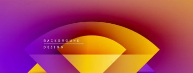 Soyut eğim arkaplanı. Üst üste binen şekiller dinamik görsel efekt yaratır. Modern tasarım elementleri, canlı renkler.