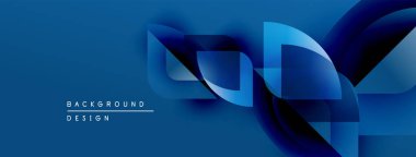 Soyut mavi tasarım akıcı kurdele şekillerine sahiptir. Gradyan gölgeler derinlik yaratır, modern estetik. Minimalist bileşim, uygun arkaplan ögesi.