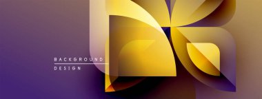 Soyut geometrik tasarım. Mor, altın renkleri dinamik görsel efekt yaratır. Sunumlar ve markalaşma için modern arkaplan.