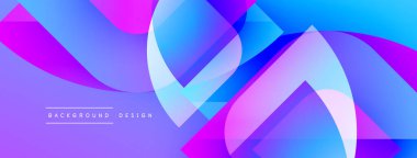 Soyut enerjik tasarım akış şekilleri, gradyanlar. Mor, mavi renkler kompozisyona hakim. Modern estetik, dinamik görsel etki.