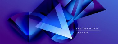 Soyut geometrik şekiller, canlı mavi renkler, dinamik kompozisyon. Modern tasarım elementleri derinlik, doku ve görsel ilgi yaratır.