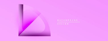 Pembe arkaplan soyut geometrik şekil içerir. Gradyan mor renkler derinlik yaratır, modern tasarım unsuru. Metin arkaplan tasarımı okur.