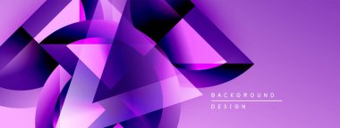 Soyut mor tasarım dinamik şekiller, gradyanlar içerir. Modern arka plan enerjiyi, akıcılığı, görsel ilgiyi çağrıştırıyor.