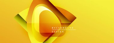 Parlak sarı soyut tasarım. Üst üste binen şekiller dinamik görsel efekt yaratır. Modern, canlı, değişken renkler sunar.