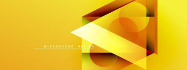 Soyut geometrik şekiller örtüşür, dinamik altın gradyan tasarımı yaratır. Metin elemanları mevcut modern arkaplan.