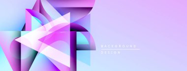 Soyut geometrik şekiller, mor renkler, ışık eğimleri modern arkaplan tasarımı yaratır. Minimalist estetik, temiz çizgiler görsel cazibe sunar.