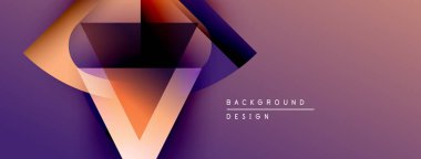 Soyut geometrik tasarım. Mor, turuncu renkler harmanlanmış. Modern arkaplan sunumlar, dijital sanat projeleri için uygun. Temiz, canlı estetik..
