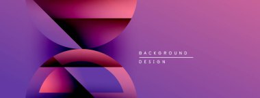 Soyut gradyan şekiller çakışıyor, dinamik görsel etki yaratıyor. Mor, pembe renkler tasarımda baskın, modern estetik..