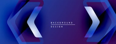 Soyut mavi mor eğimli arkaplan. Modern tasarım dinamik ok şekilleri içerir, parlak görsel efektler yaratır. Metin arkaplan tasarımı okur.