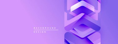 Soyut mor tasarım. Katmanlı şekiller modern görsel efektler yaratır. Metin arka plan tasarımı okur. Gradyan renkler kompozisyona hakim.