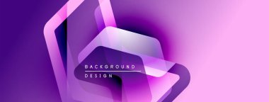 Soyut mor arkaplan. Geometrik şekiller, dinamik görsel efekt oluşturur. Modern tasarım elemanları.