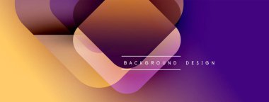 Soyut gradyanlar çakışıyor, dinamik görsel etki yaratıyor. Sıcak tonlar baskın, mor aksanlar mevcut. Modern tasarım ögesi.