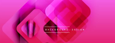 Soyut pembe tasarım özellikleri üst üste binen kareler, dinamik görsel efektler yaratıyor. Metin arka plan tasarımı okur. Modern, canlı kompozisyon.