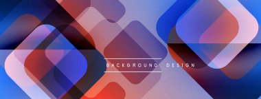 Soyut geometrik şekiller örtüşüyor, canlı renk eğimleri yaratıyor. Modern tasarım dijital arkaplanlar ve pankartlar için uygundur.