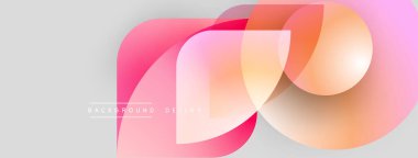 Soyut sıvı şekilleri örtüşüyor, canlı pembe, turuncu gradyanlar yaratıyor. Yumuşak ışıklandırma pürüzsüz geçişleri ve modern tasarım ögesini geliştirir.