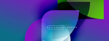 Soyut gradyanlar harmanlanarak dinamik şekiller oluştururlar. Modern tasarım canlı maviler, morlar, yeşillikler içerir. Metin arkaplan tasarımı okur.