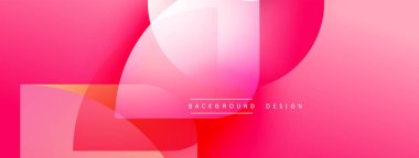 Soyut pembe arka plan. Üst üste binen şekiller dinamik görsel efekt yaratır. Modern tasarım elementleri pürüzsüz eğimler sunar.