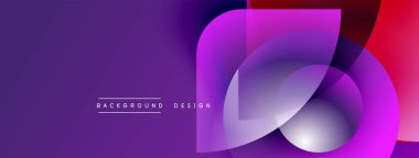 Soyut mor eğimli arkaplan. Üst üste binen şekiller dinamik görsel efekt yaratır. Metin arka plan tasarımı okur. Modern, temiz estetik.