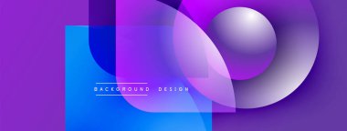 Soyut geometrik şekiller, canlı mavi, mor gradyanlar. Modern tasarım elementleri dinamik görsel deneyimler yaratır. Pürüzsüz geçişler, parlak bir son..