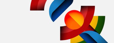 Soyut renkli kurdeleler birbirine dolanır ve dinamik görsel kompozisyon yaratır. Parlak renkler harmanlanır, beyaz zemine karşı sıvı şekiller oluşturur.