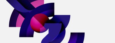 Soyut şekiller, canlı mor renkler, pürüzsüz gradyanlar dinamik kompozisyon oluşturur. Modern tasarım, minimalist estetik, cesur görsel etki.