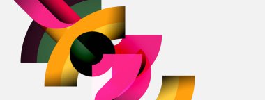 Soyut renkli şekiller örtüşür, dinamik bileşim yaratır. Parlak renkler harmanlanır, modern görsel deneyimler oluşturur. Minimalist tasarım.