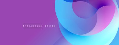 Soyut sıvı şekilleri örtüşür, parlak mor ve mavi renkler yaratır. Arkaplan ve sunumlar için modern tasarım ögesi.