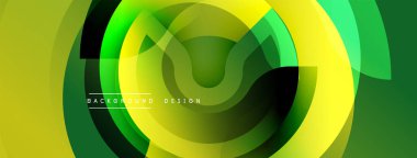 Soyut dinamik çizgiler modern arkaplan oluşturur. Sarı, yeşil renkler harmanlanarak dairesel şekiller oluşturuyor. Minimalist tasarım enerjiyi, akışı çağrıştırır.