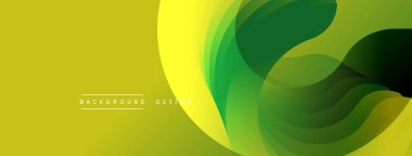 Soyut sarı yeşil arka plan. Pürüzsüz şekiller, dinamik görsel efektler yaratır. Sancaklar ve başlıklar için modern tasarım ögesi.